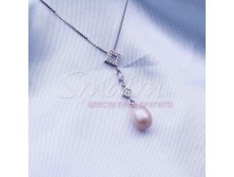 Колие Carolyn с естествена перла и кристали Swarovski Elements